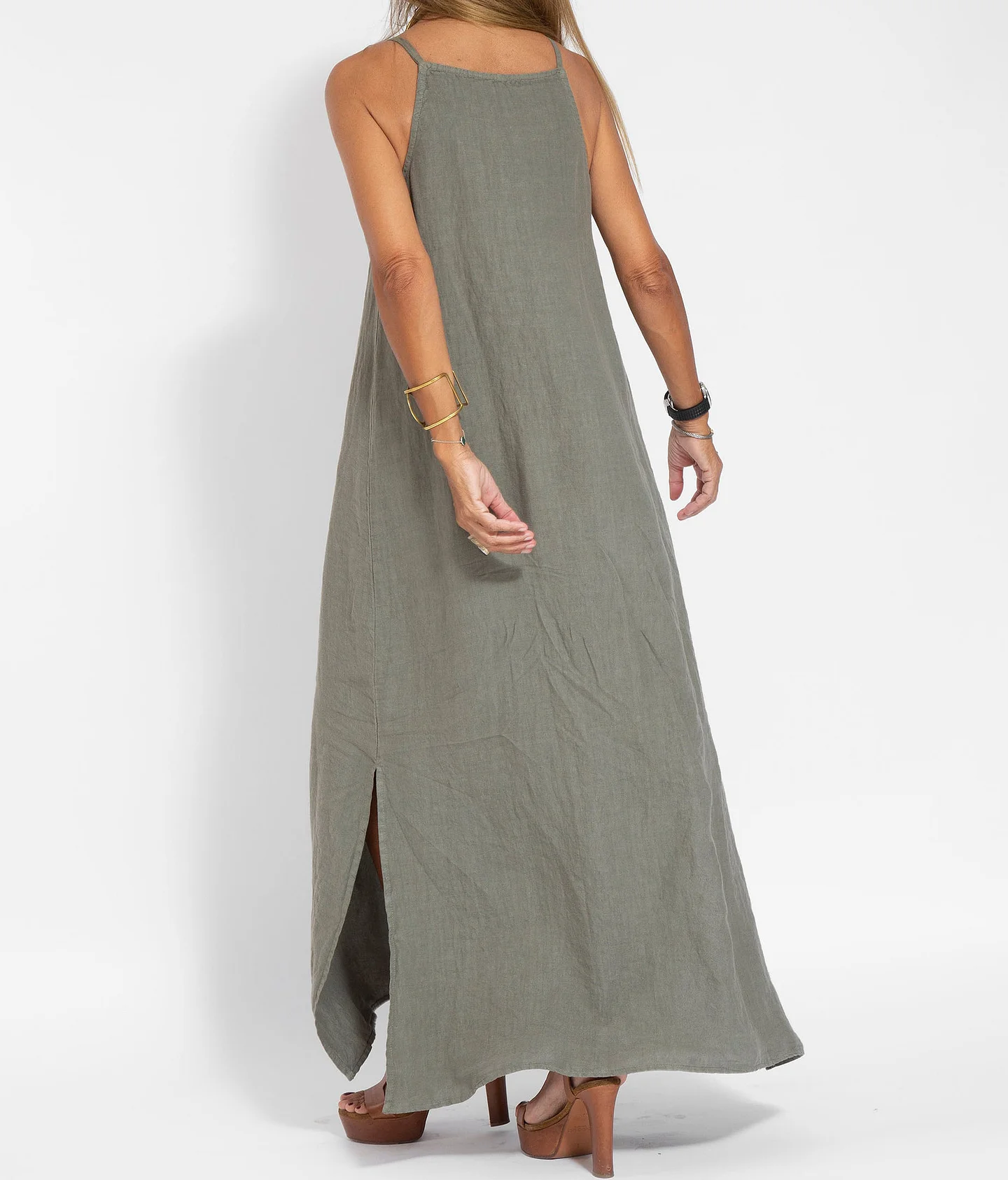 Women's Flowy Spaghetti Strap Maxi Dress – Elegant Summer Breezy Design
