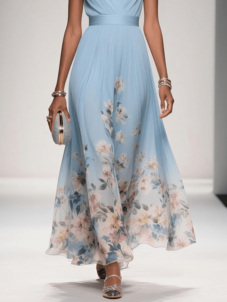 Women's Floral Print Wedding Guest Dress – Elegant Occasion Style