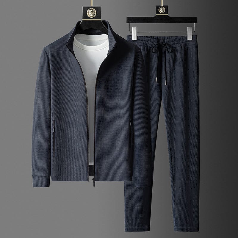 Men's Premium Zip-Up Tracksuit Set – Tailored Pants Breathable Modern Style
