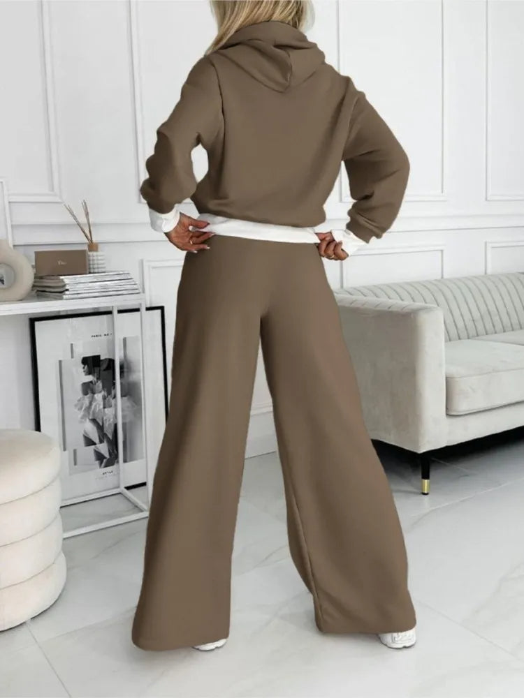 Women's Relaxed Two-Piece Set – Matching Top and Pants Casual Style