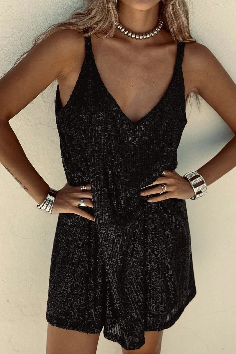 Women's Dazzle Hour V-Back Sequin Mini Dress
