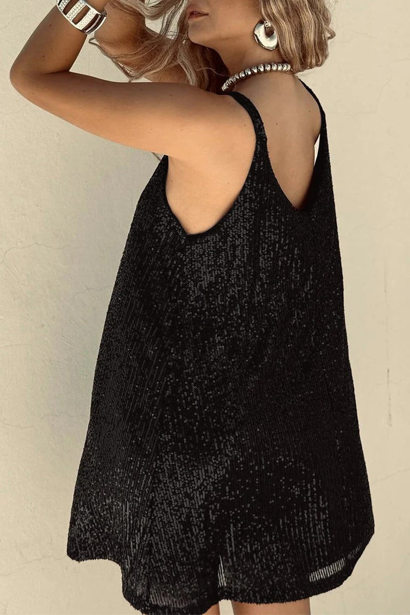 Women's Dazzle Hour V-Back Sequin Mini Dress