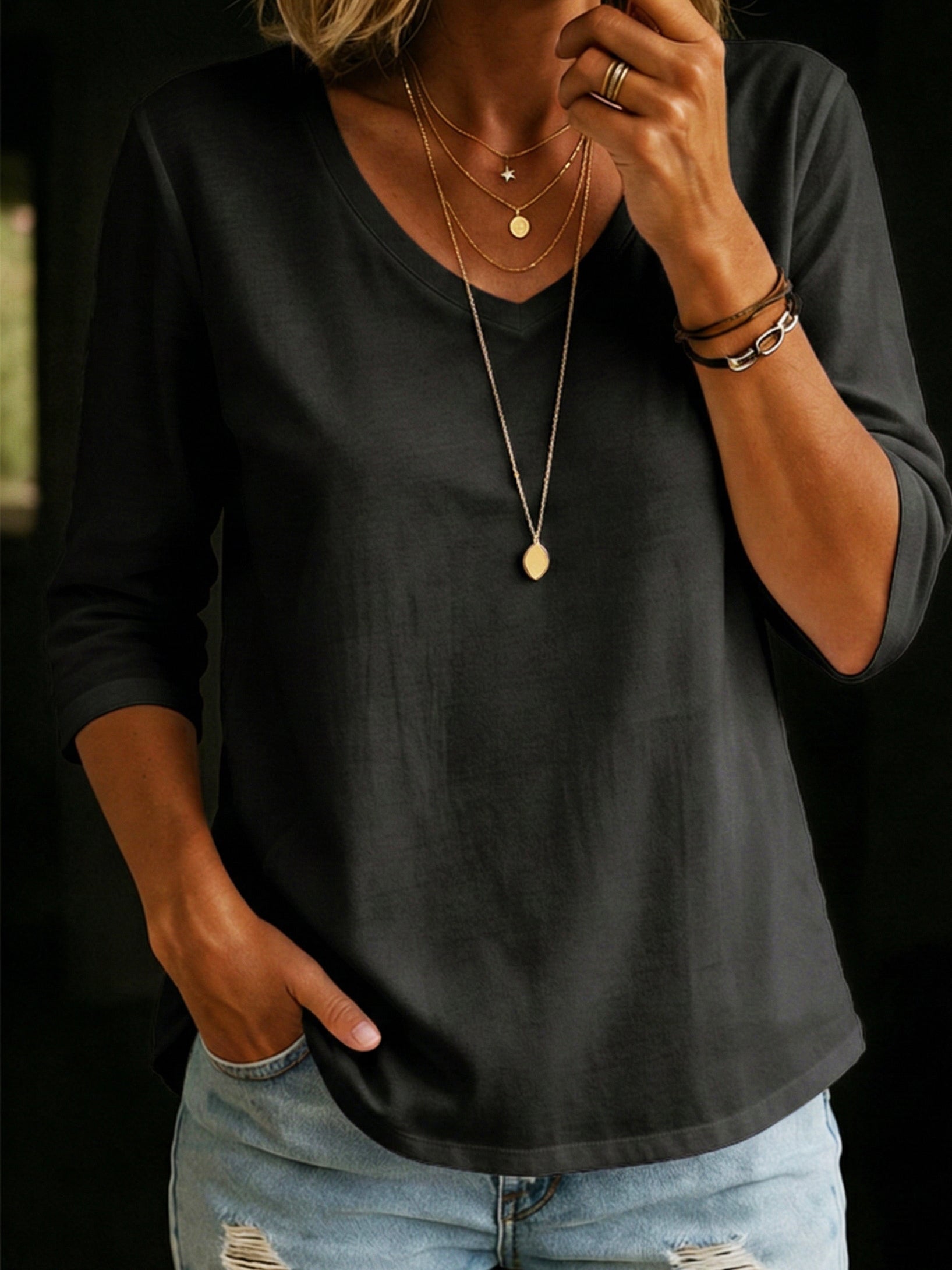Women's Cotton T-Shirt - Casual Half Sleeve Summer Top