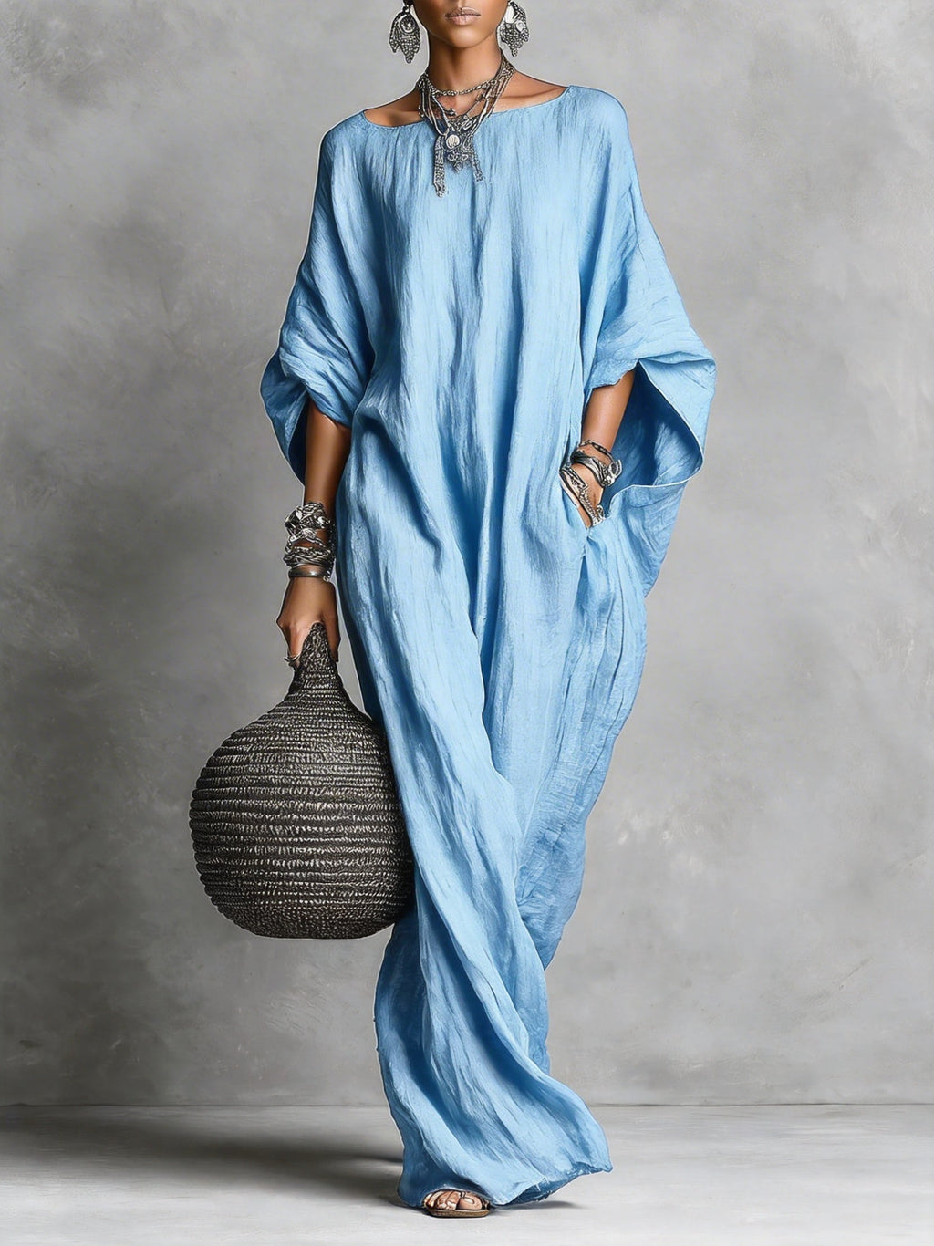 Women's Sleeveless Cotton Linen Dress - Casual Long Summer Dress