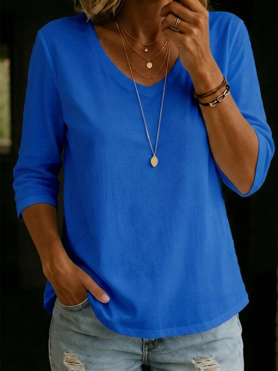 Women's Cotton T-Shirt - Casual Half Sleeve Summer Top