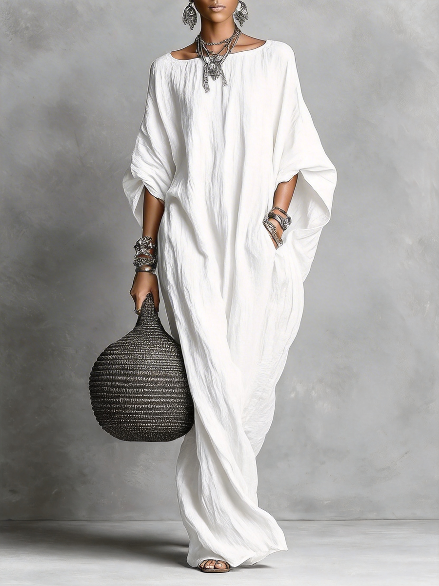 Women's Sleeveless Cotton Linen Dress - Casual Long Summer Dress