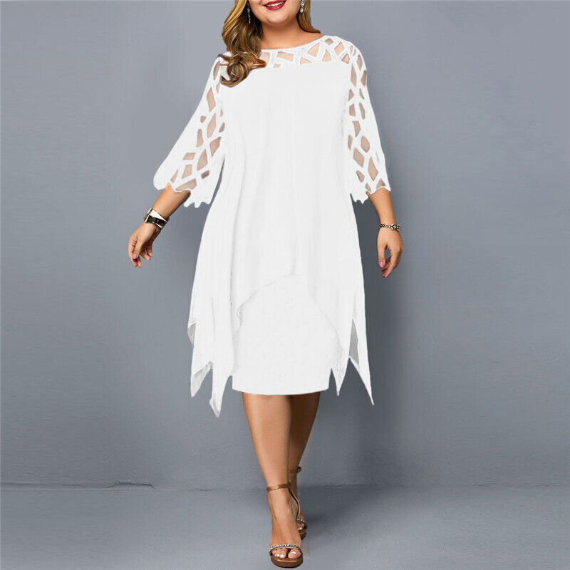 Women's Plus Size Elegant Midi Dress – Flattering Comfortable Fit