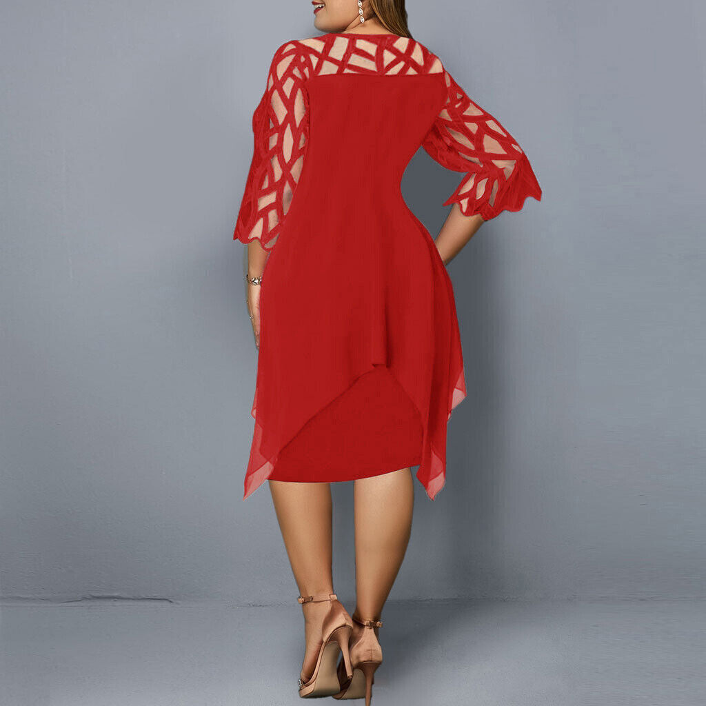 Women's Plus Size Elegant Midi Dress – Flattering Comfortable Fit